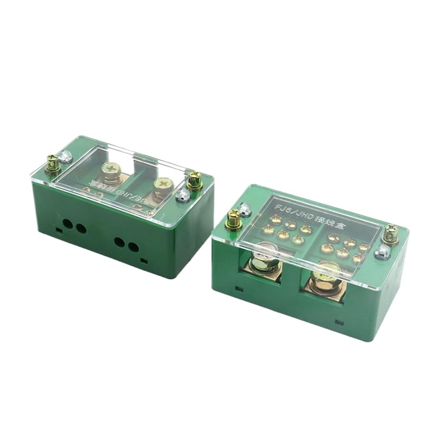 FJ6/JHD Junction Box Terminal Blocks High Power Current Brass Junction Box 2-in Multiple Out Wire Connector Distribution Cabinet(FJ6-JHD2-12)