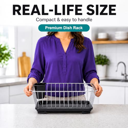 Image of Eightiz Basket Drainer Dish for Kitchen Sink, Multipurpose Plastic Drain Basket with Water Drain Holes, Space Saving Fruit, Vegetable Garden & Utensil Washing Basket for(Stainless Steel)