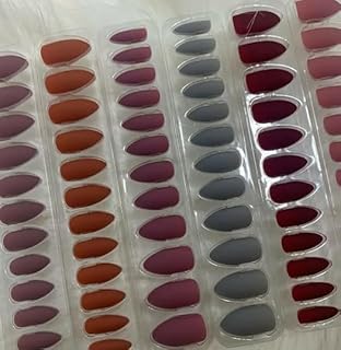 عبوة أظافر صناعية بمقاسات مختلفة مقترنة بورقة مكونة من 12 شريط لاصق، 12 قطعة، أخضر غامق، M