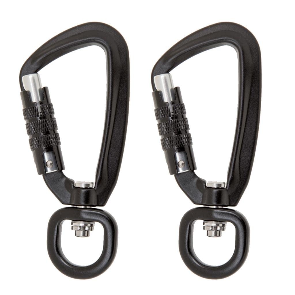 2pcs 500KG Auto Locking Carabiner Rotating Ring Outdoor Keychain Hook Black| Heavy Duty Locking Carabiner Clip | D-Ring Hook for Camping, Hiking, Climbing-image-46
