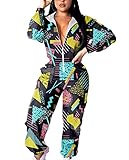 VOIKERDR Women Pullover Jumpsuit Zipper Jacket Windbreaker Elastic Waistband Pants One Piece Outfits