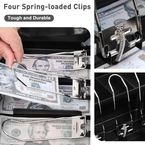 Image of Wosta Cash Money Safe Box - Compact Solid Steel Lockable Security Storage Chest for Loose Money, Coins, Change & Valuables with 2 Keys (XL Double Layer | Combination Lock)