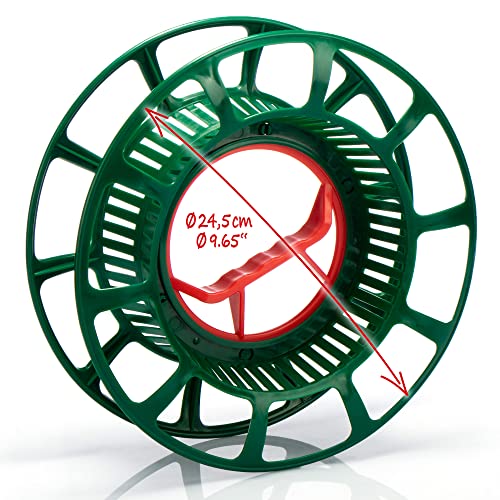 com-four® Kabelaufroller - Kabeltrommel leer aus Kunststoff - Seiltrommel als Organizer für Kabel, Lichterketten, Bänder und Drähte (01 Stück - Aufroller)