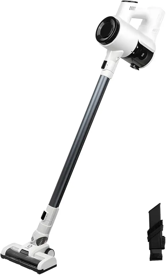 Aspirador de Pó Vertical Sem Fio 120W - 2 Velocidades (6Kpa/9.5Kpa), Bateria 2000mAh com Autonomia até 32min, Copo 0.75L, Escova LED para Pelos de Animais, Leve e Portátil