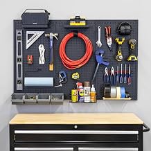 Metal Pegboard Power Tool Organizer, Garage Wall Storage, 3 Panel Pegboard Wall Mount Organizer, Includes 23 Storage Attachments, Solid Steel Holds 450 lbs, 51 in. x 32 in.