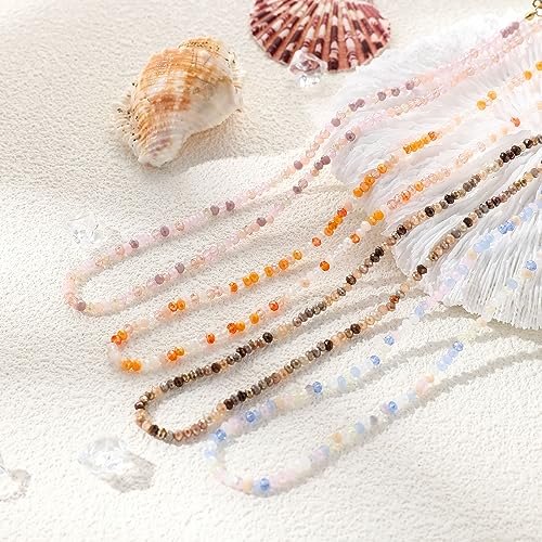 JSJOY Tiny Crystal Beaded Choker Necklaces for Women Colorful Beaded Necklace Dainty Choker Necklaces Simple Boho Jewelry Gifts for Teens Handmade Bead Necklaces Gifts3