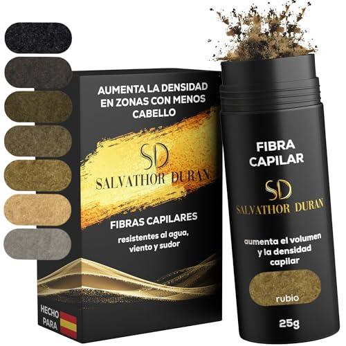 Fibras Capilares | Fibra Capilar Hombre y Mujer para Cubrir Calvas, Disimular Calvicie y Aumentar Volumen Cabello | Fibras Capilares Resistentes al Agua con Efecto Natural | Rubio 25g