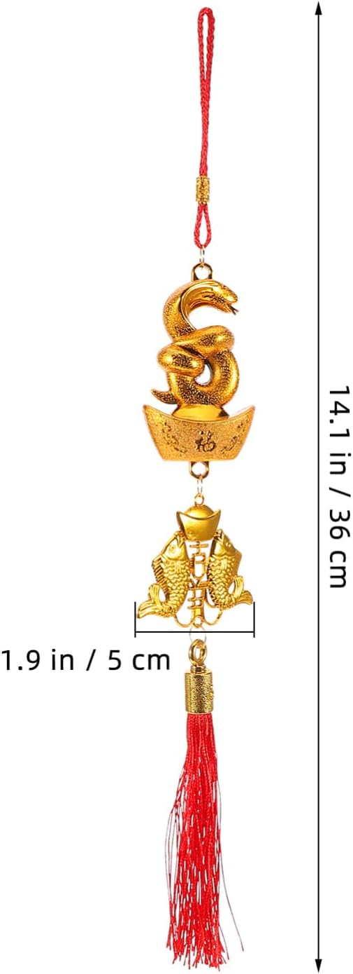 ABOOFAN 2025 Chinese New Year Decorations, 10Pcs Snake Lucky Charms Red Hanging Tassels Feng Shui Lunar Year Hanging Pendants for New Year Home Tree Car Ornaments