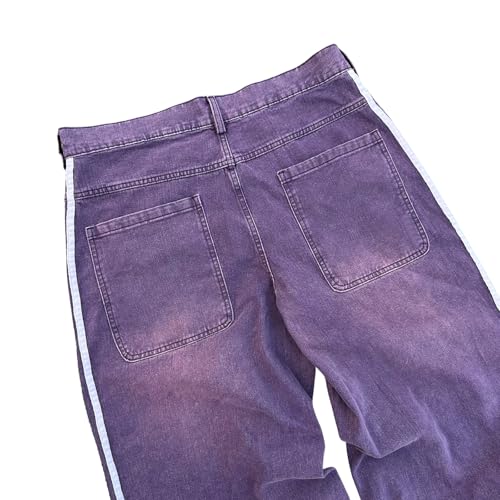 Women Y2k Striped Baggy Jeans Vintage High Rise Wide Leg Bell Bottom Jeans Boyfriend Flared Denim Pants with Pockets4