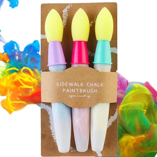 OUDIOHAI Sidewalk Chalk Paint Brush, Gehweg Kreide, Liquid Street Chalk, DIY Sidewalk Chalk Brush Set, Artist Brush, Washable Liquid Chalk for Painting (Farbe)
