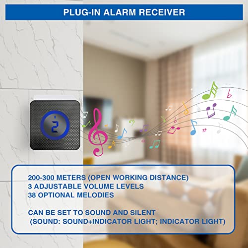 Solar Wireless Auffahrt Alarm Outdoor Wetterbeständig Bewegungsmelder Detektor Türklingel Klingel DIY Sicherheitswarnsystem (2 Sensor & 1 Türklingel)