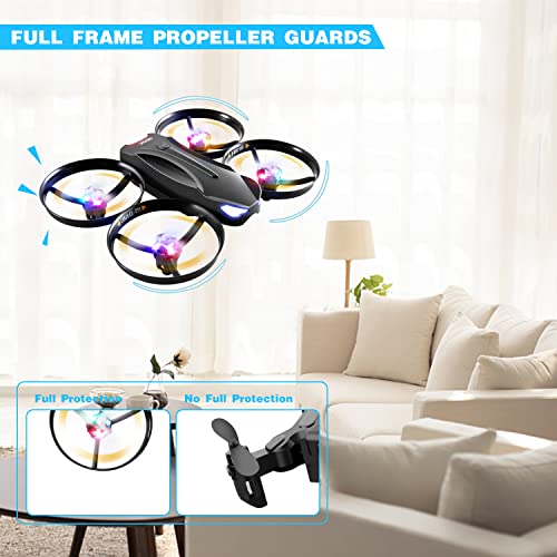 4Drc V16 Drone With Camera For Kids,1080P Fpv Camera Mini Rc Quadcopter Beginners Toy With 7 Colors Led Lights,3D Flips,Gesture Selfie,Headless Mode,Altitude Hold,Boys Girls Birthday Gifts, #TOP7