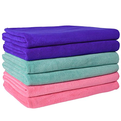 JML Microfiber Towels, Bath Towel Sets (6 Pack, 27