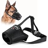 Dog Muzzle, Adjustable Pets Muzzle Mesh Breathable Nylon Soft Muzzle Anti-Biting Barking Mouth Cover...