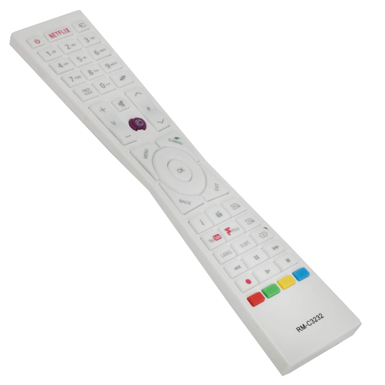 Telecomando Sostitutivo AULCMEET RM-C3236 Per TV JVC 24''-40'' 4K LED Smart, Modelli LT-24C685, LT-40C880, RC43101