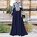 Islamic Fashion Dresses Middle Eastern Ethnic Kaftan Button Printed Muslim Abaya Long Dresses Dubai Long Sleeve Turkey African Caftan Arab Jilbab Dress Layered Abaya Blue