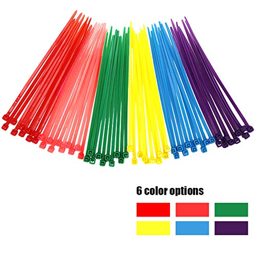 Small Colored Zip Ties 4 Inch Multicolor Zip Ties 480Pcs Assorted Color Zip Cable Ties For Marking Chickens Legs Or Deco Mesh Wreath Supplies Pink,Red, Purple, Yellow, Blue,Green Zip Ties #TOP2
