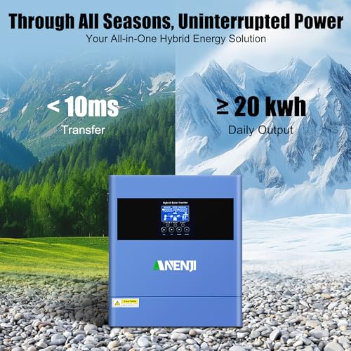 Miniatura 4 de Inversor De Corriente Híbrido De 4200 W, 24 V Cc 230 V Ca, Inversor Solar Sinusoidal Puro, 100 A Mppt Alimentación De Red, Voltaje De Entrada Máx. Pv 500 V 4 Modos De Carga Para Baterías De Litio