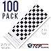 TCP Global Paint Color Matching Spray Out Cards (Pack of 100) - Checkered Test Panels for Coating Coverage, Hiding Power, Sheen, Metallic Flow - Check Color Accuracy - Automotive, Bodyshop Spray Gun