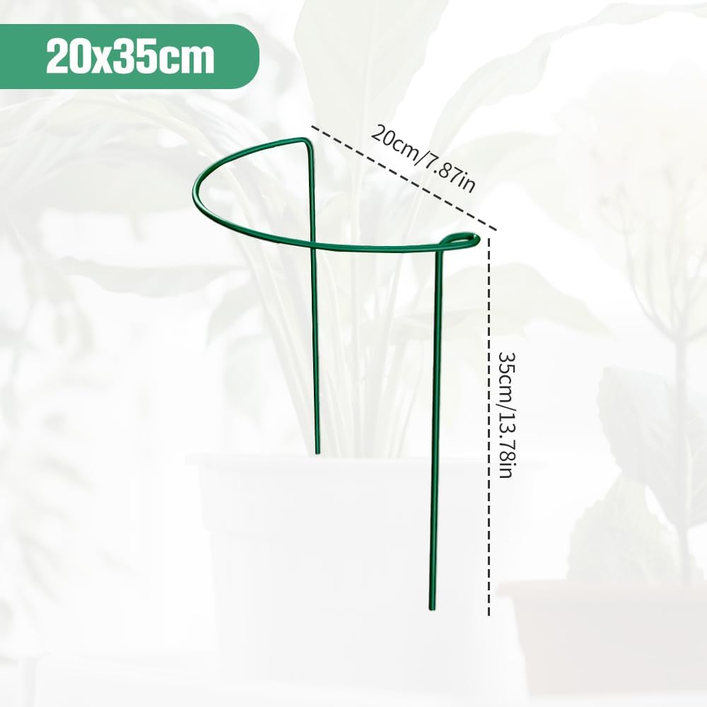 Plant Support Stakes, Garden Stakes Peony Cages and Supports, Plant Stakes and Supports Plant Supports for Outdoor Indoor Plants, Large Plant Support Ring Cage for Tomato Rose Vine (10, Green 20x35cm)