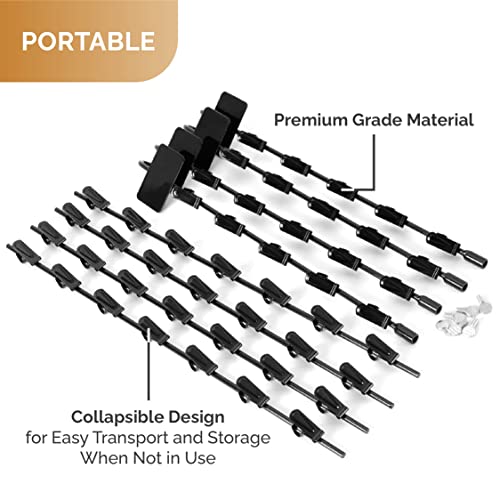 Lostronaut 30"L X 2.5"W Hanging Display Strips With 4 Strips And Hooks - Collapsible Card Holder And Retail Display Rack For Chips, Candy Bars, Snacks - Includes Label Covers And 48 Clips, Black #TOP3