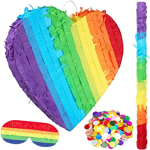 3D 15.7 Inch Pinatas For Birthday Party Colorful Pinata With Stick, Blindfold, Confetti For Kids Girls Boys Birthday Baby Shower Party Supplies (Fresh Style) #TOP11