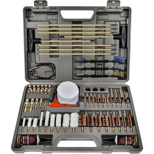 GLORYFIRE Gun Cleaning Kit Elite Designed, Shotgun Pistol Cleaning Kit with All Brass Brushes, Mops, and Rods Guns