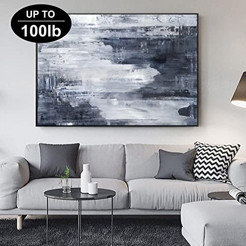 Image of 117Pcs Picture Hangers, 3 Size Picture Hooks Including 30 /50 /100lbs, Picture Hanging Kit, Professional Plaster Picture Hanging Kit for Wooden Wall or Drywall(50 Hangers+ 67 Nails) (Pack of 2)