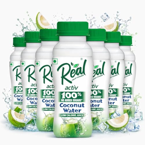 Image of Real Activ Coconut Water (Pack of 6, 200ml Each) | Hydrating & Refreshing Drink with Coconut Flavour | Good for Skin Health