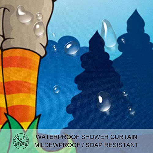 Rideau de douche Halloween lavable avec imprimé citrouilles et élan unique - 4