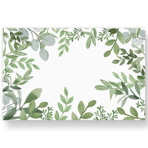 Anydesign 50 Pack Greenery Paper Place Mats Watercolor Green Leaves Disposable Placemat 11 X 17 Spring Summer Decorative Paper Table Mats For Dinner Table Setting Wedding Party Supplies #TOP3
