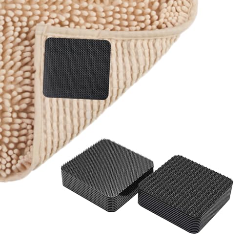 Grippers for Mats on Carpet, 24pcs Carpet Grippers for Rugs on Top of Carpet Corner Rug Grippers for Laminate Floor Rug Grippers for Hardwood Floors Furniture Anti Slip Mat Grippers (5cm x 5cm)