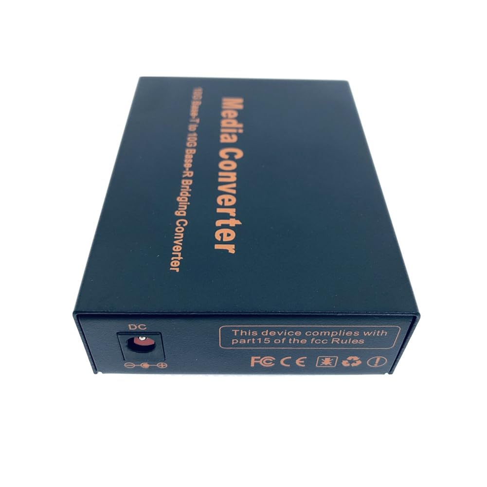 Convertisseur de Média en Fibre Optique + à + 10Gbps, Commutateur Ethernet 10Gbps RJ45 100M/1000M/10G, Prise EU.