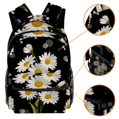 Sac à dos marguerites blanches multicolore imprimé floral moderne - 3