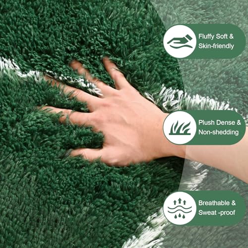 Tapis à poils longs géométrique lavable et antidérapant pour salon