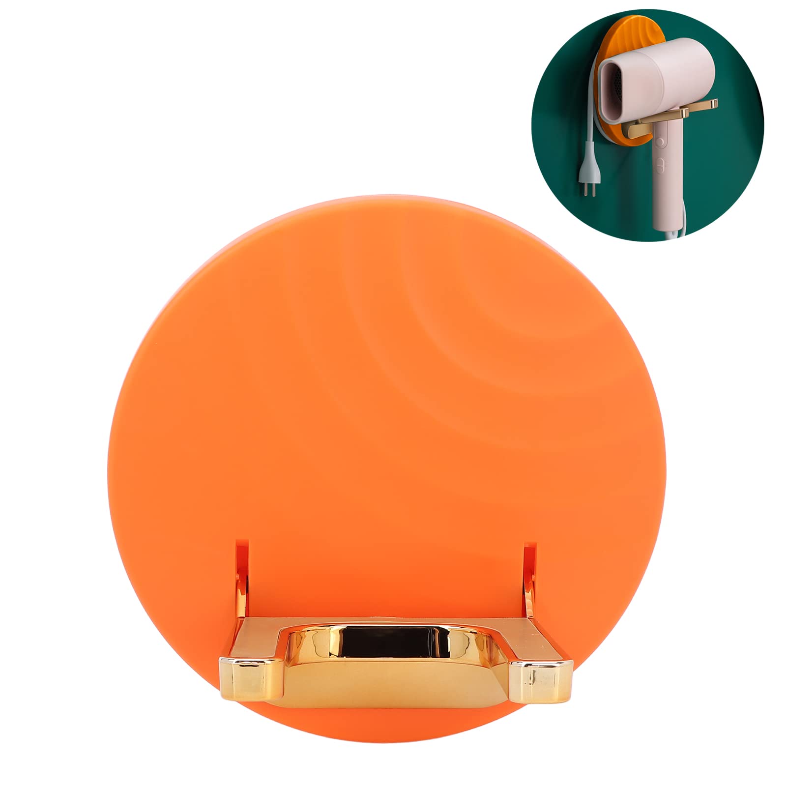 soporte para secador de pelo, Soporte de almacenamiento for secador de pelo, organizador de baño plegable montado en la pared for la mayoría de marcas y tamaños de soportes for secadores de pelo(Orang