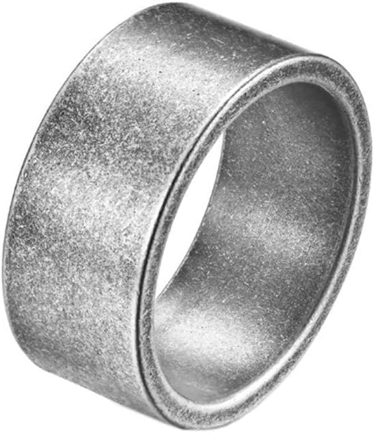 PAURO Men's Pipe Cut Wide Wedding Band Flat Top Ring Brushed Finish