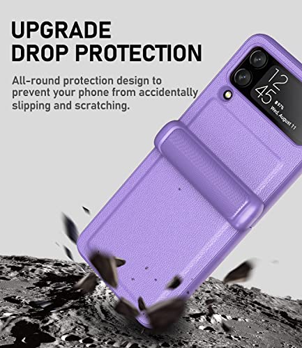 Vihibii For Galaxy Z Flip 3 5G Hinge Protection Case, Flip 3 Phone Case Full-Body Protective With Camera Screen Protector Wireless Charging Compatible Cover Case For Samsung Galaxy Z Flip 3 (Purple)… #TOP4