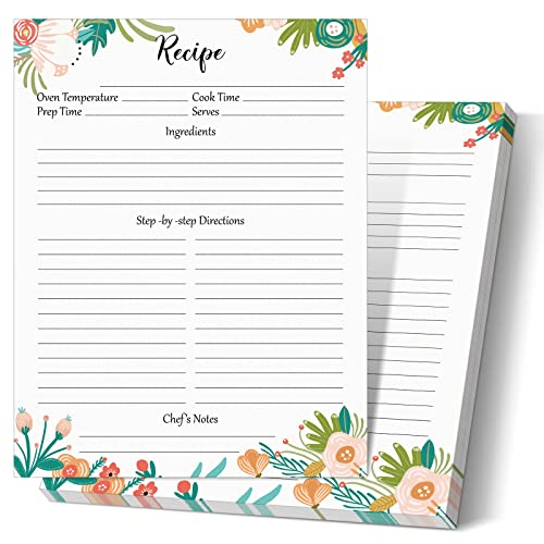 Papier recette de qualité supérieure pour classeur culinaire avec fiches de 21,6 x 27,9 cm