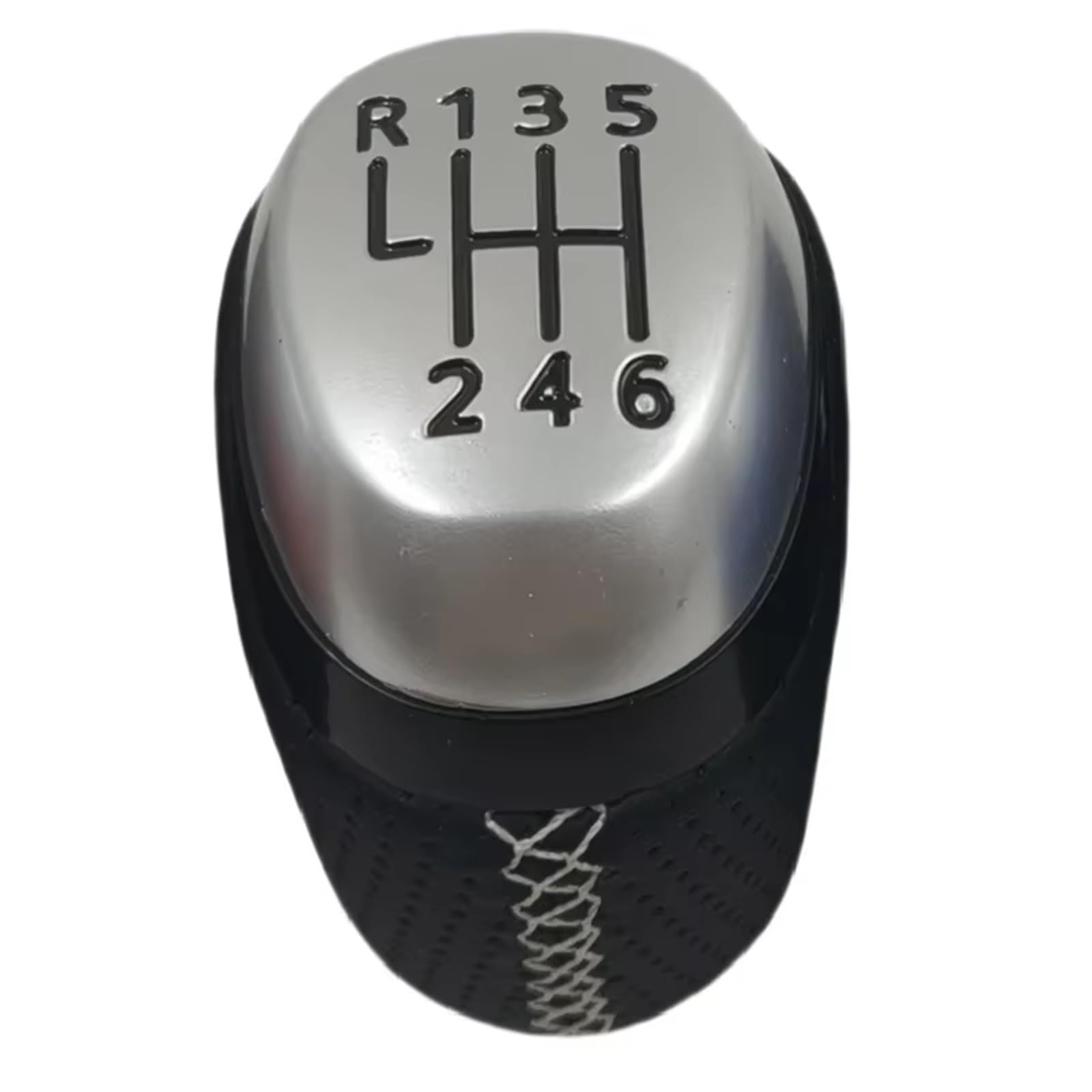 Pdurmbuab 6 Speed White Line Gear Shift Knob Manual Gear Shift Knob Lever Gearbox Stick Shifter Leather For Scenic 4 Grand Iv 2016-2022 Gaiter Handles