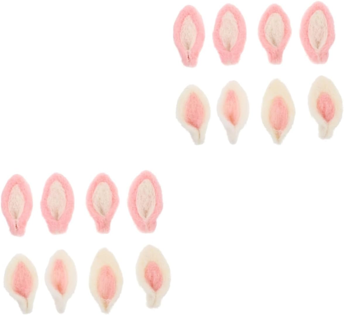 IWOWHERO 16pcs Cat Ear Felt Craft Decoration Accessories for Clothing Hats and Costumes and Felt Ears for Creative Projects