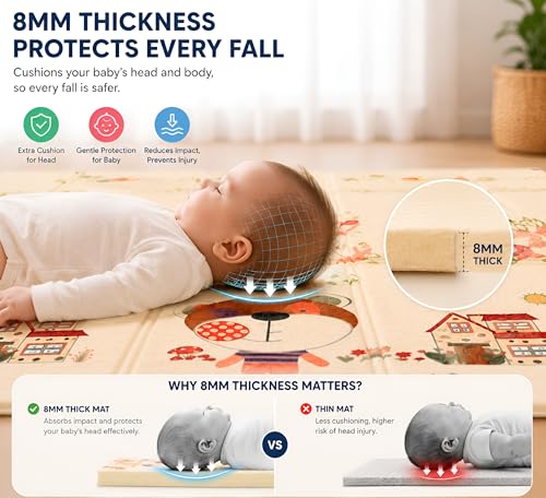 Image of TARKAN Extra Thick Reversible Baby Play Mat For Hard Floor, BIS Safety Certified, BPA Free Foldable Foam Crawling Mat (6.5x4.5 ft, 8mm Thickness) ABCD - Circus
