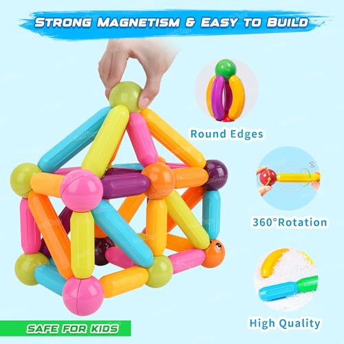 Image of Zest 4 Toyz Magnetic Sticks Building Blocks for Kids Educational Stem Learning Magnet Stick with Balls Game Set Toys for Girls Age 3+ Year 4 5 6 7 8 10 12 14 Old (42 Pieces)