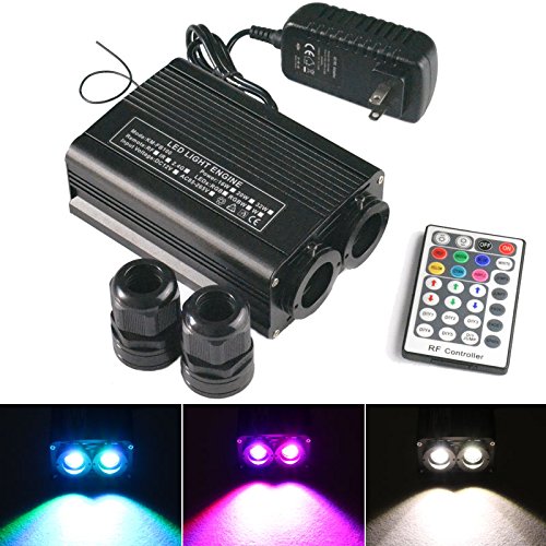 kingmaled 32W RGB LED Lights Source with 28key RF Remote Control for Fiber Optic Lighting Star Ceiling Kit