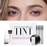 Lash & Brow Tint Kit, Professional Semi-Permanent Eyelash & Eyebrow 2-IN-1 Dye Kit Long Lasting for...
