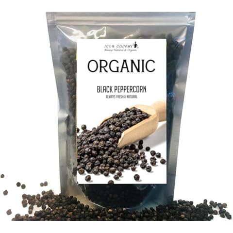 Natural Whole Black Pepper 16 oz, 1 pound, 1 lb, BEST PRICE on Amazon, Always Fresh and Organic Whole Black Peppercorns in Resealable Bag for grinder refill fresh peppers Non-GMO, Kosher-Pimineta Negra Entera Cover