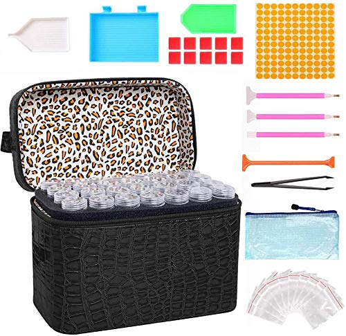 RAIN QUEEN Diamond Painting Organisateur de Peinture Diamant Kit de 84 pcs Petites PiècesTransparent Sac de Rangement Pour Outils de DIY Broderie Diamant