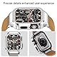 SUPLINK Metallgehäuse mit Lederarmband Kompatibel mit Apple Watch Armbändern 45mm,Robuste Edelstahl Schutzhülle Bumper Echtes Lederarmband für iWatch Serie 8/7 für Herren(Braun/Silber,45mm)