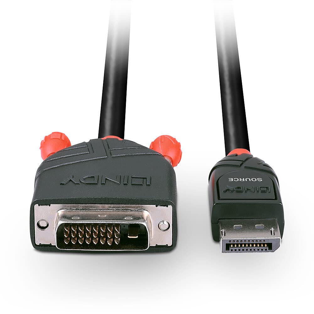 Lindy 41491 Cavo DisplayPort/DVI-D Attivo, 2 m, Nero