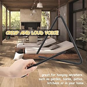 Cast Iron Triangle Dinner Bell Chuckwagon Wall Mounted Primitive Hand Made Metal Bell Cowboy Western Wagon Decor Suitable for Outdoor Farm Garden Kitchen (Hand Forged Dinner Bell + Hanger + Striker) Cast Iron Triangle Dinner Bell Chuckwagon Wall Mounted Primitive Hand Made Metal Bell Cowboy Western Wagon Decor Suitable for Outdoor Farm Garden Kitchen Hand Forged Dinner Bell Hanger Striker